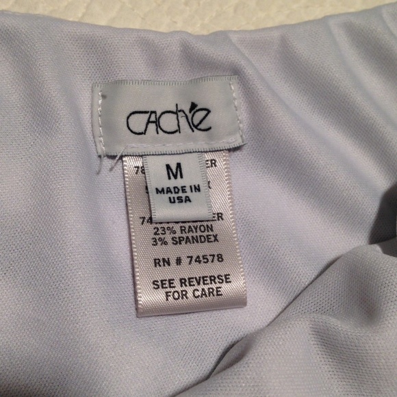 Cache Dress Ruffle One Shoulder Stripes Stretch M - Picture 7 of 7